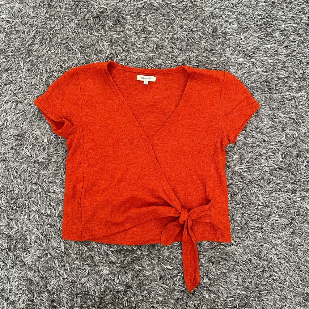 Madewell - Orange Wrap Blouse